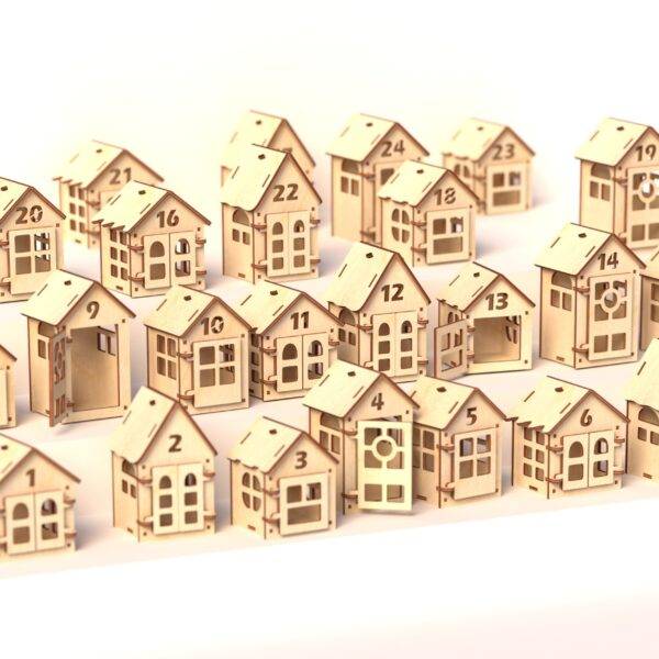 DIY Little Christmas Houses Advent Calendar – Laser Cut Wooden Craft Kit