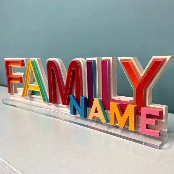 3D Acrylic Family Name Sign
